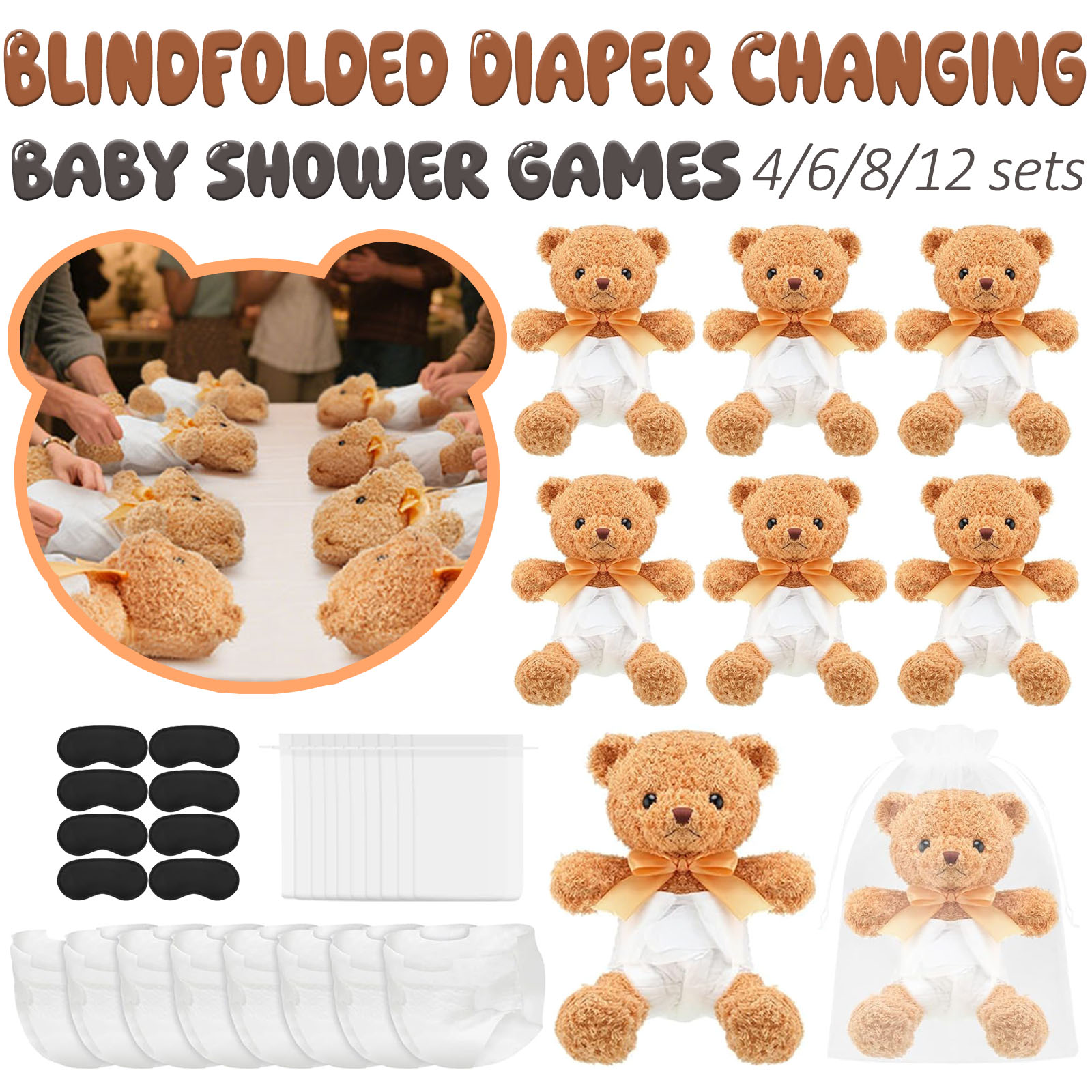 Cloth Diaper Insert - 4/6/8/12 Zestawów Gry na Baby Shower